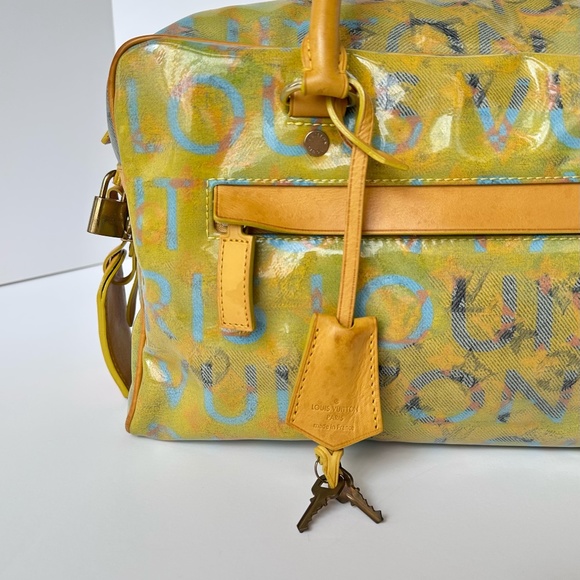 Louis Vuitton Limited Edition Richard Prince Jaune Defile Weekender PM Pulp Bag - Picture 5 of 16
